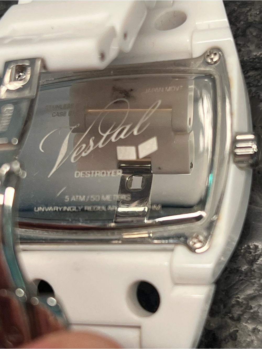 Vestal White Link Watch with Silver Accents - Picture 3 of 6